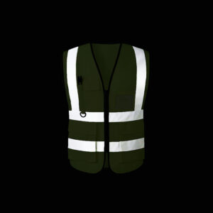 Hi visibility light weight breathable vest for safety, construction, work wear with multiple pockets - Image 3